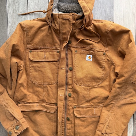 Carhartt Women's Brown Utility Jacket with Hood - Picture 3 of 9